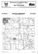 Preston Township, Hutton, Directory Map, Fillmore County 2006